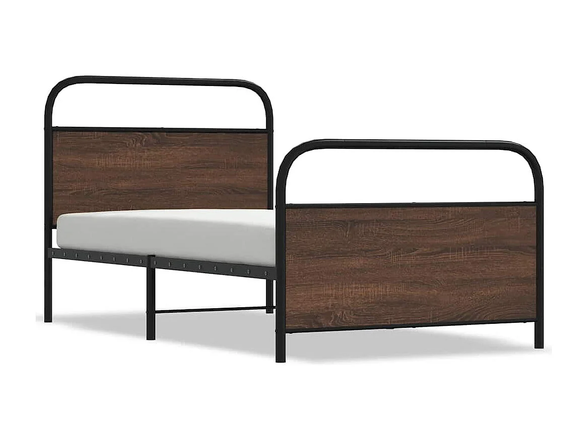 Cadre de lit sans matelas 90x190cm chêne marron bois ingénierie