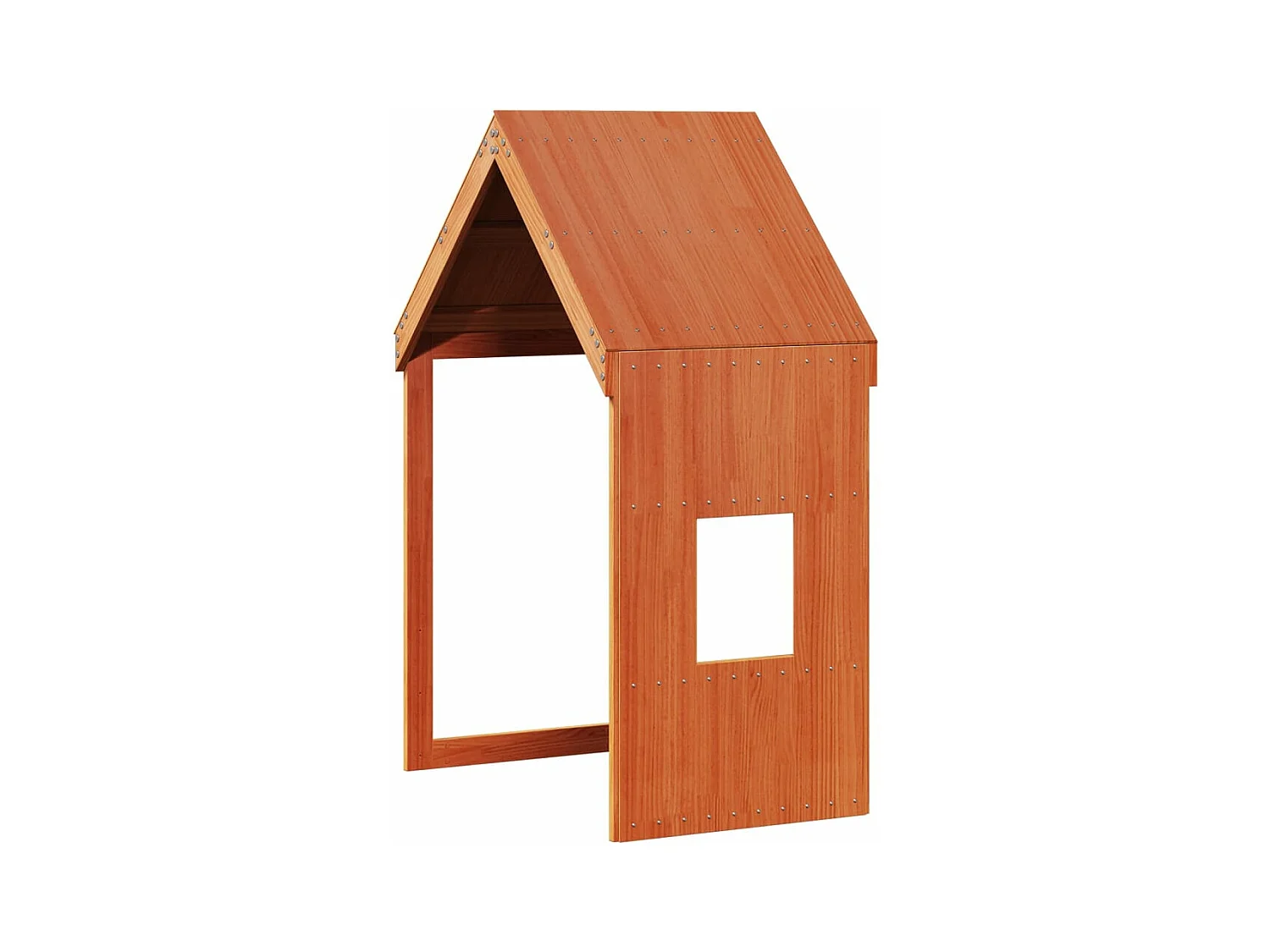 Cama alta com telhado 80x200 cm pinho maciço castanho-mel