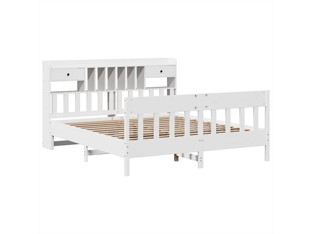 Cama sin colchón madera maciza de pino blanca 180x200 cm