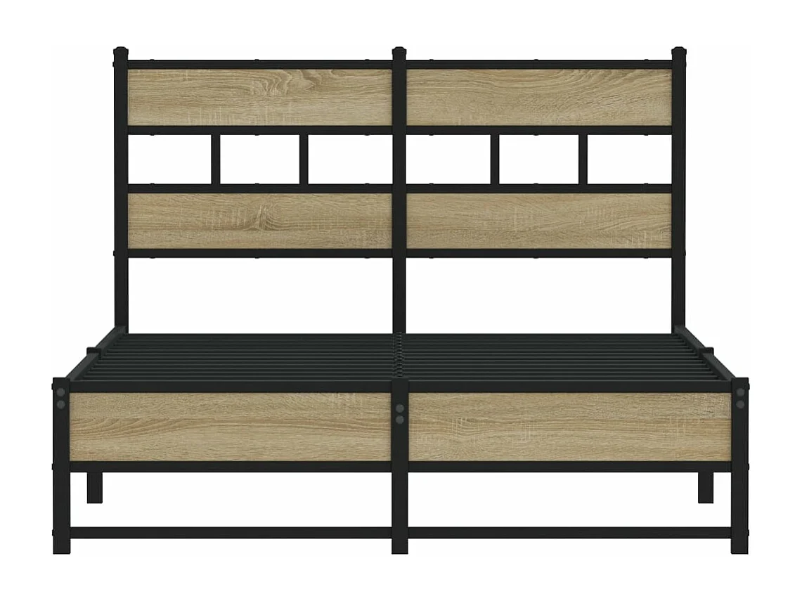 Cadre de lit en métal sans matelas chêne sonoma 120x190 cm