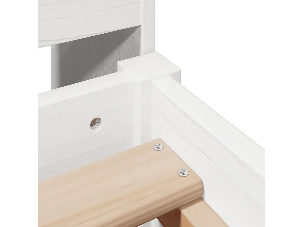 Estructura de cama sin colchón madera maciza blanca 75x190 cm