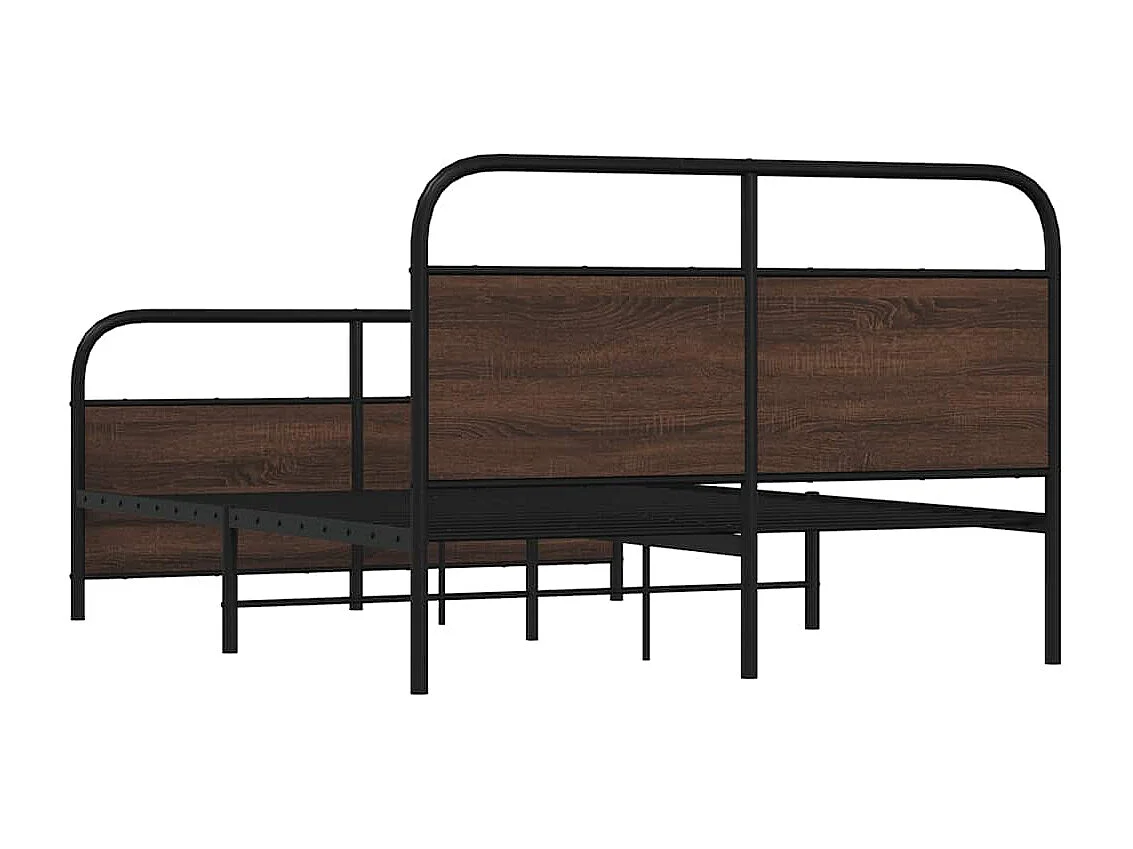 Estructura de cama sin colchón 120x200 cm madera marrón roble