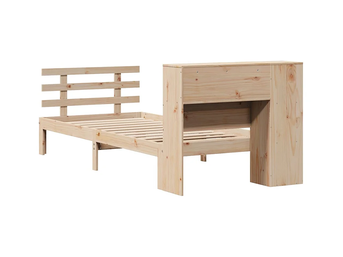 Cama com estante sem colchão 100x200 cm pinho maciço