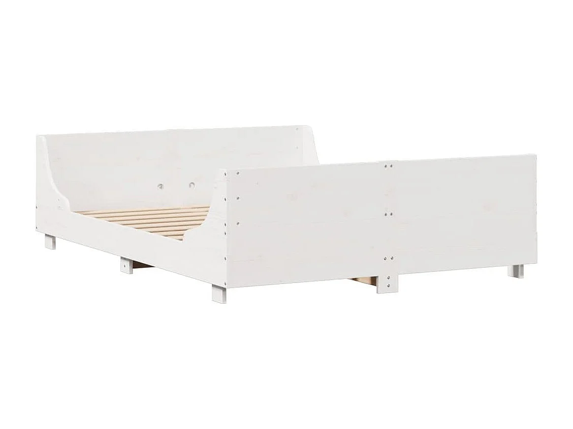 Estructura de cama sin colchón madera maciza blanca 120x190 cm