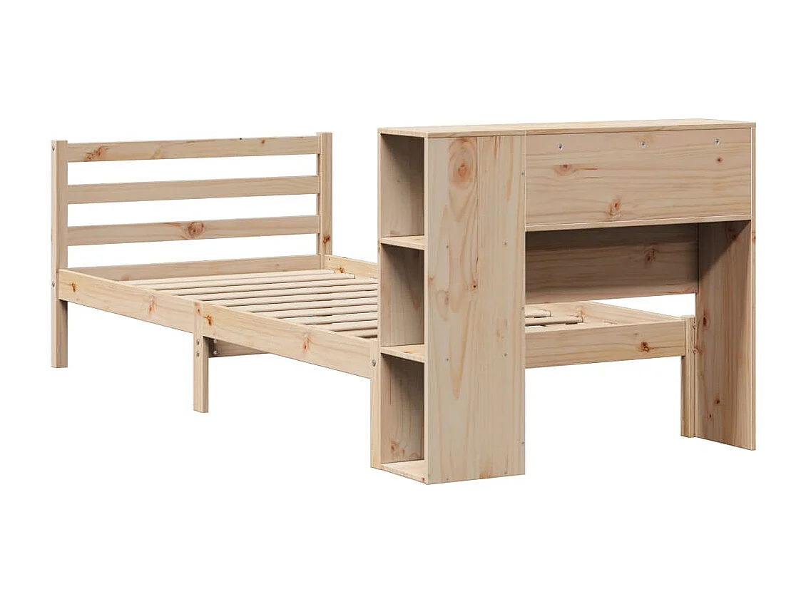 Cama com estante sem colchão 90x200 cm pinho maciço