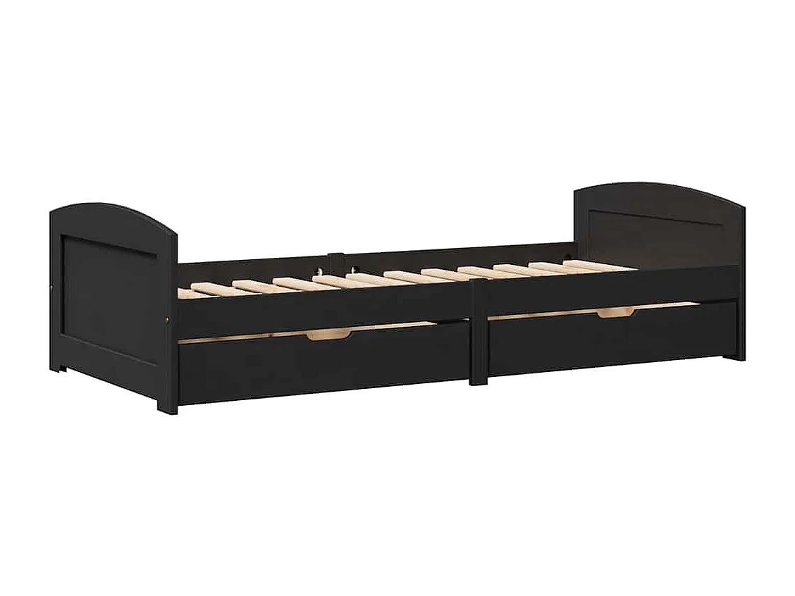 Lit de jour avec 2 tiroirs sans matelas IRUN noir 90x200 cm