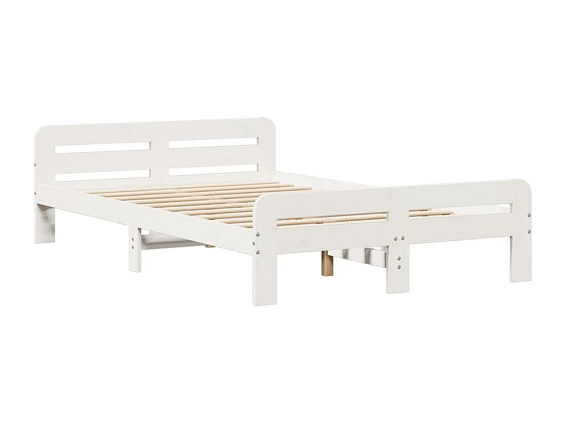 Cama com estante sem colchão 135x190 cm pinho maciço branco