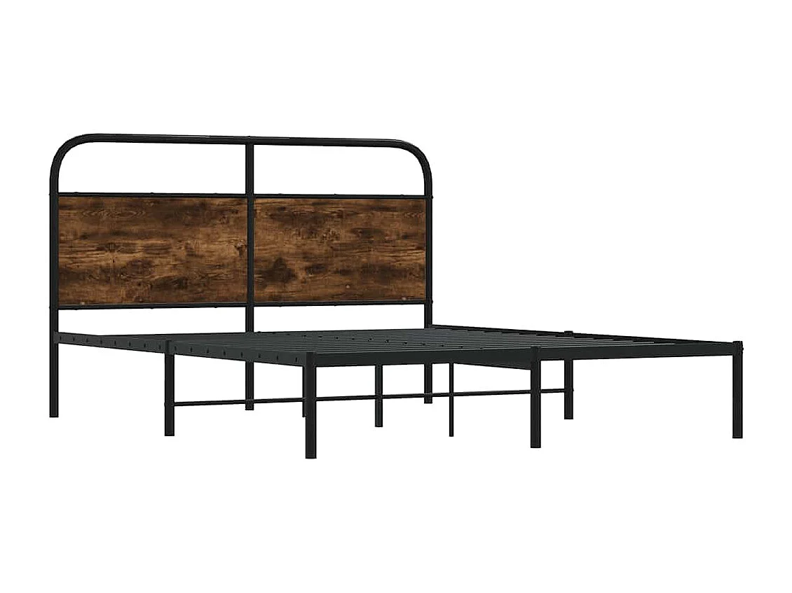 Estructura de cama sin colchón 120x190 cm madera roble ahumado