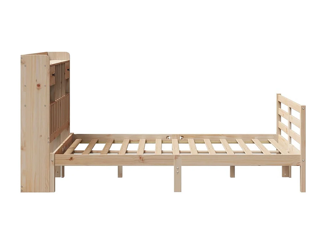 Cama con estantería sin colchón madera maciza de pino 135x190cm