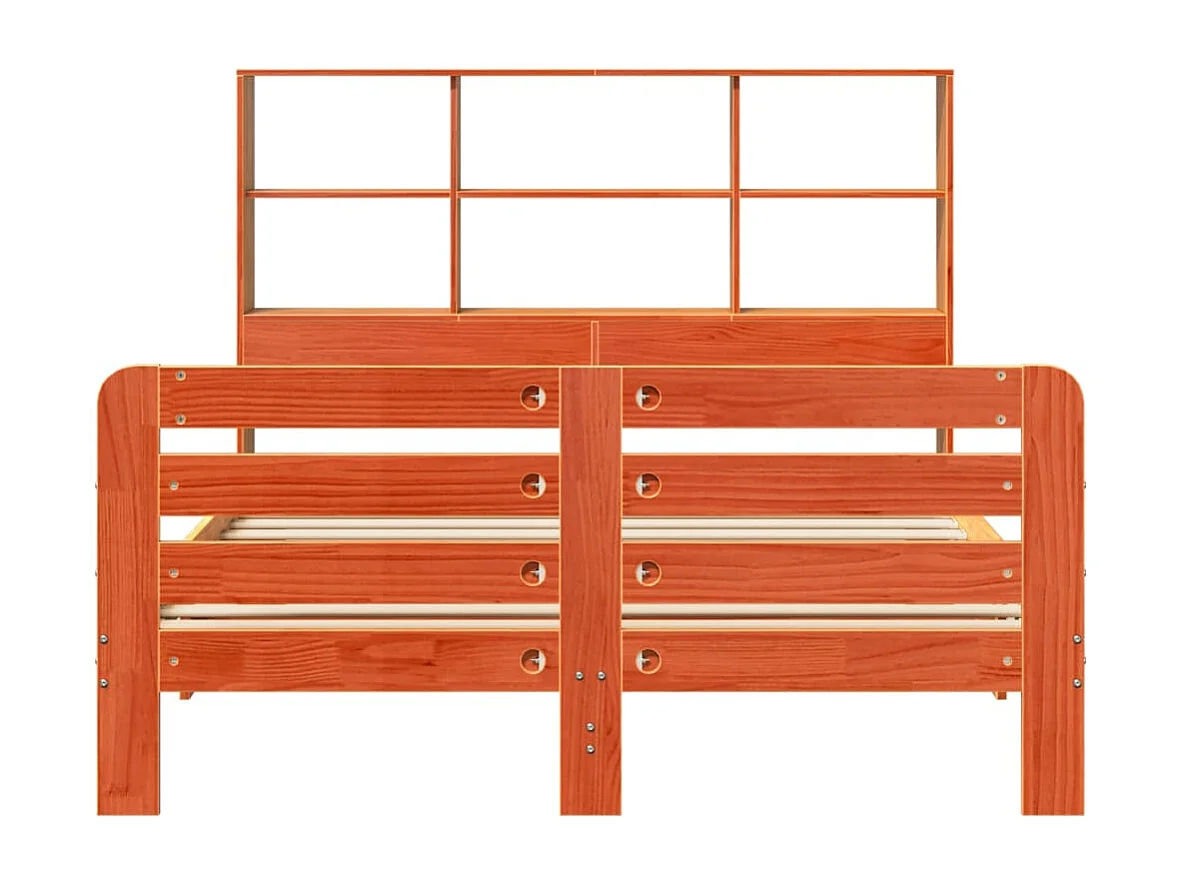 Cadre de lit sans matelas cire marron 150x200cm bois pin massif