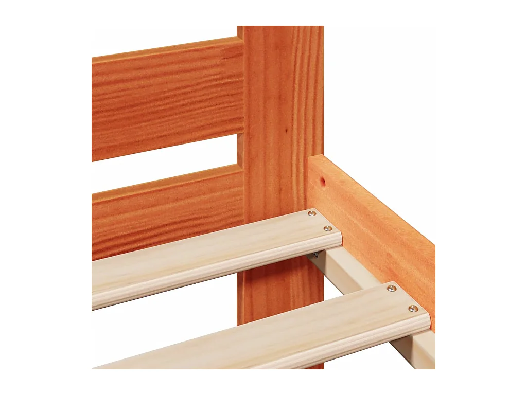 Cadre de lit sans matelas cire marron 150x200cm bois pin massif
