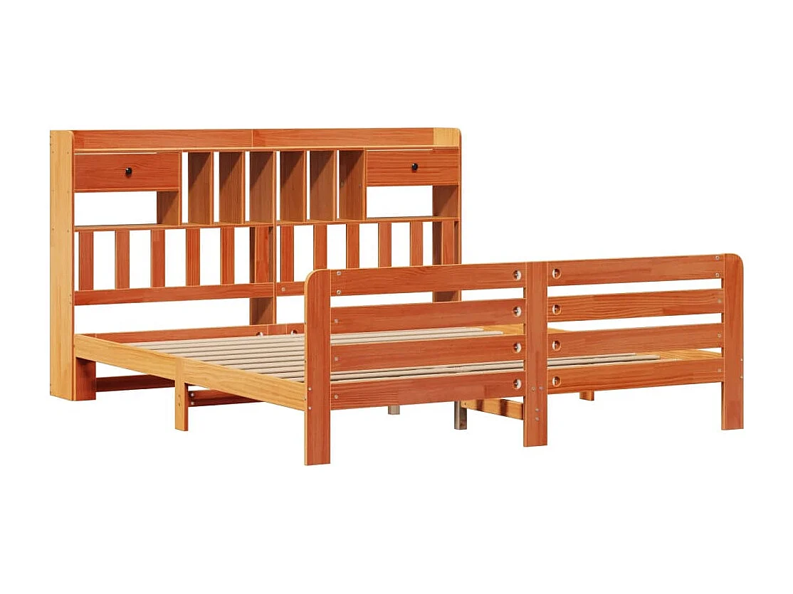 Cama com estante sem colchão 180x200 cm pinho maciço