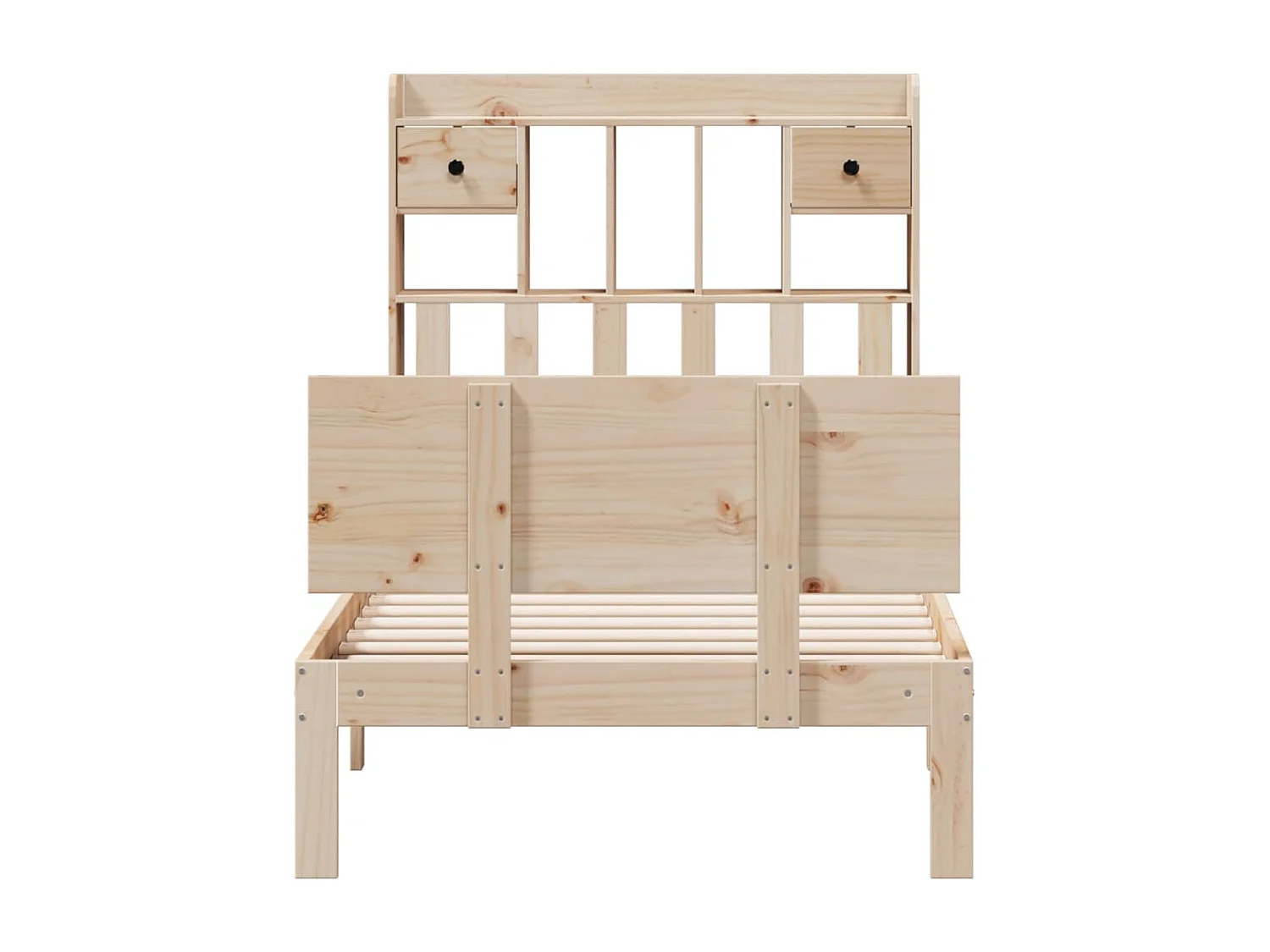 Cama com estante sem colchão 75x190 cm pinho maciço