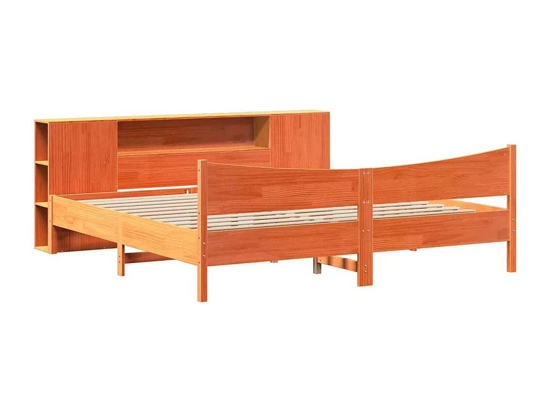 Cama sem colchão 180x200 cm pinho maciço castanho-mel