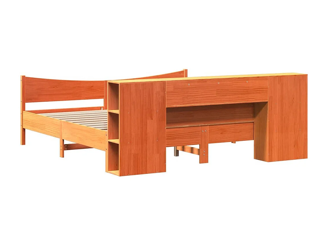 Cama sem colchão 180x200 cm pinho maciço castanho-mel