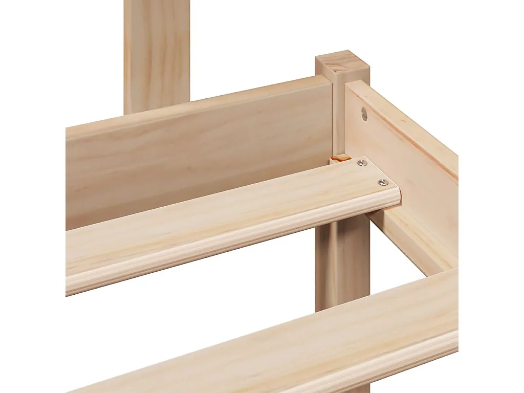 Cama con estantería sin colchón madera maciza de pino 140x200cm