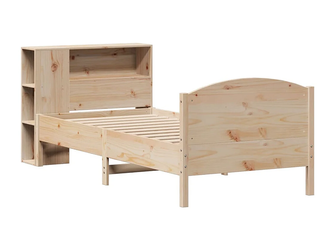 Cama com estante sem colchão 75x190 cm pinho maciço