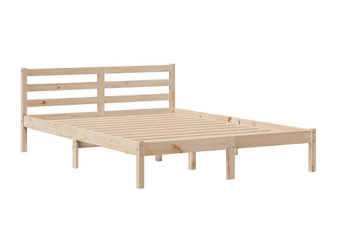 Lit bibliothèque sans matelas 140x190 cm bois de pin massif