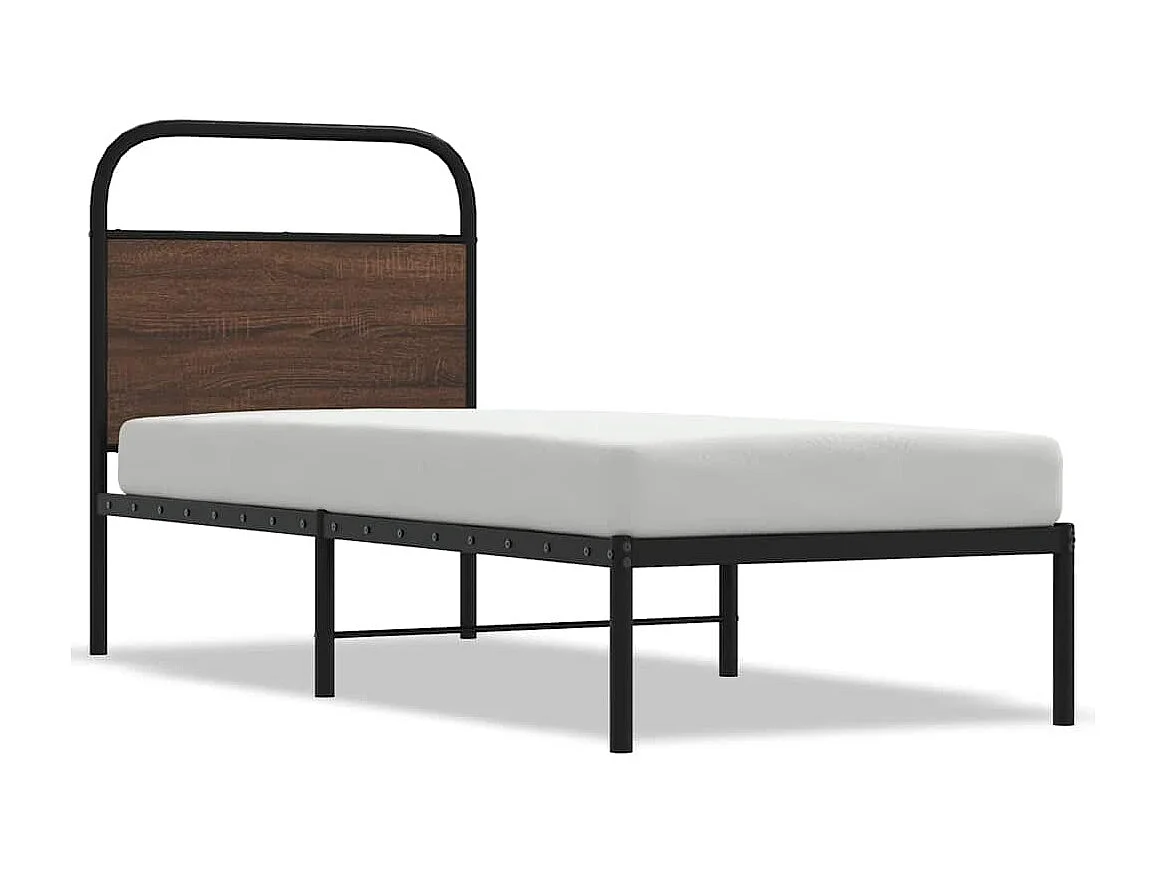 Cadre de lit sans matelas 75x190cm chêne marron bois ingénierie