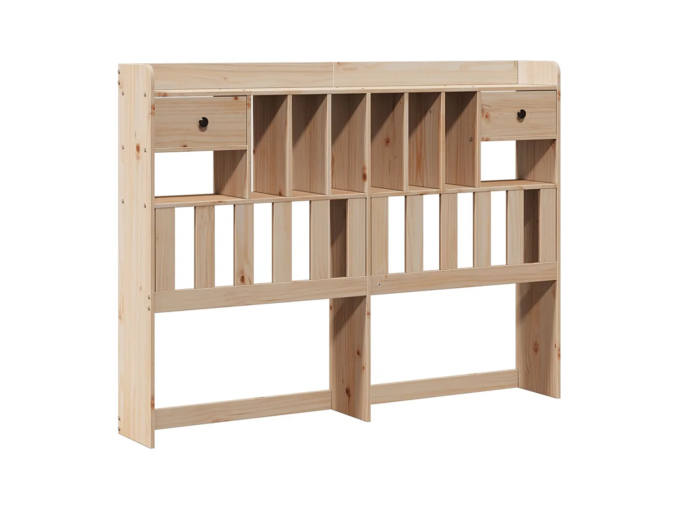 Lit bibliothèque sans matelas 140x200 cm bois massif de pin