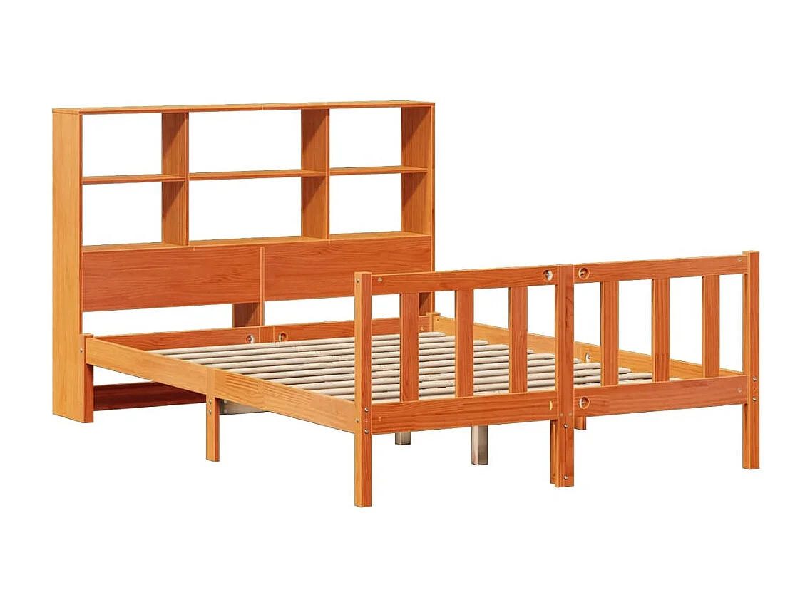 Cama com estante sem colchão 150x200 cm pinho maciço
