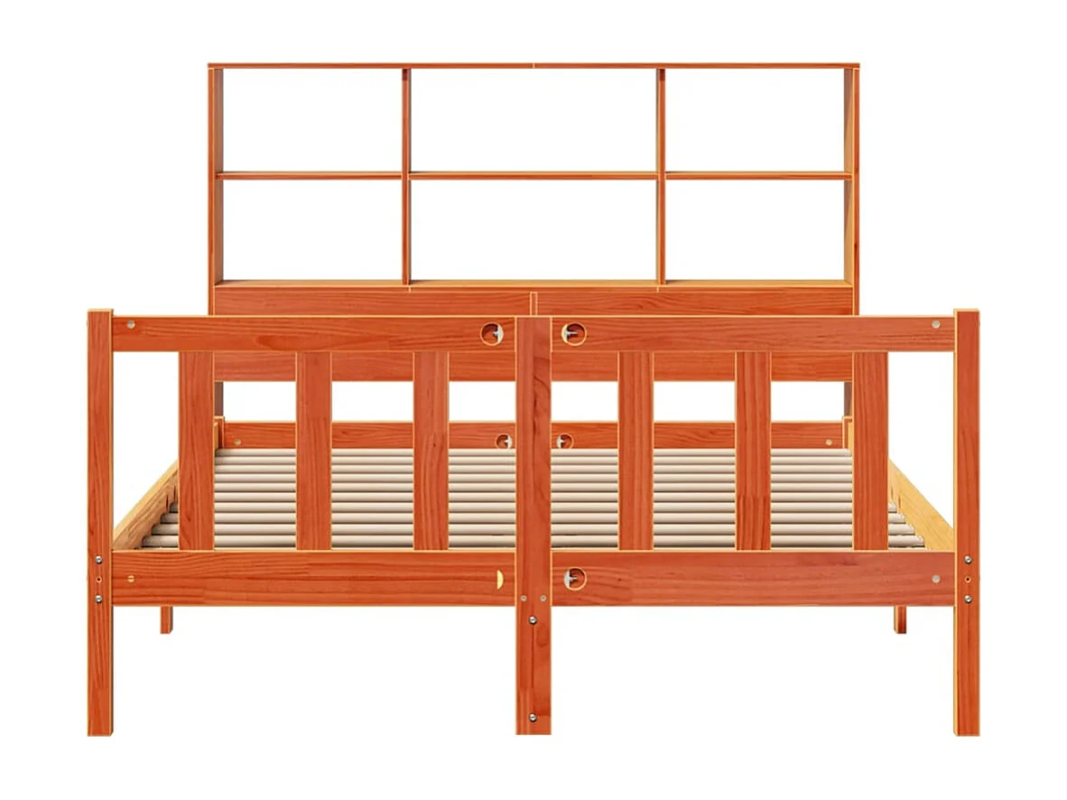 Cama com estante sem colchão 150x200 cm pinho maciço