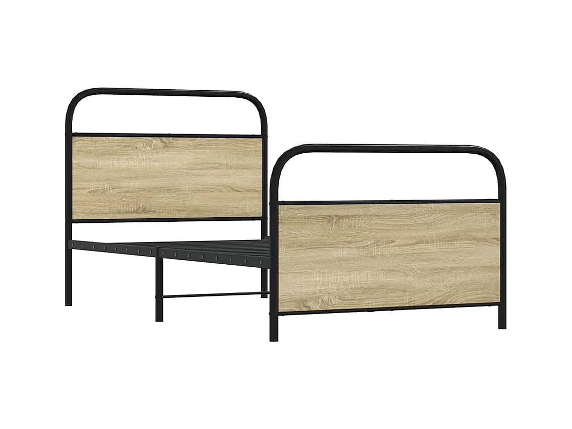Cadre de lit sans matelas 90x200cm chêne sonoma bois ingénierie