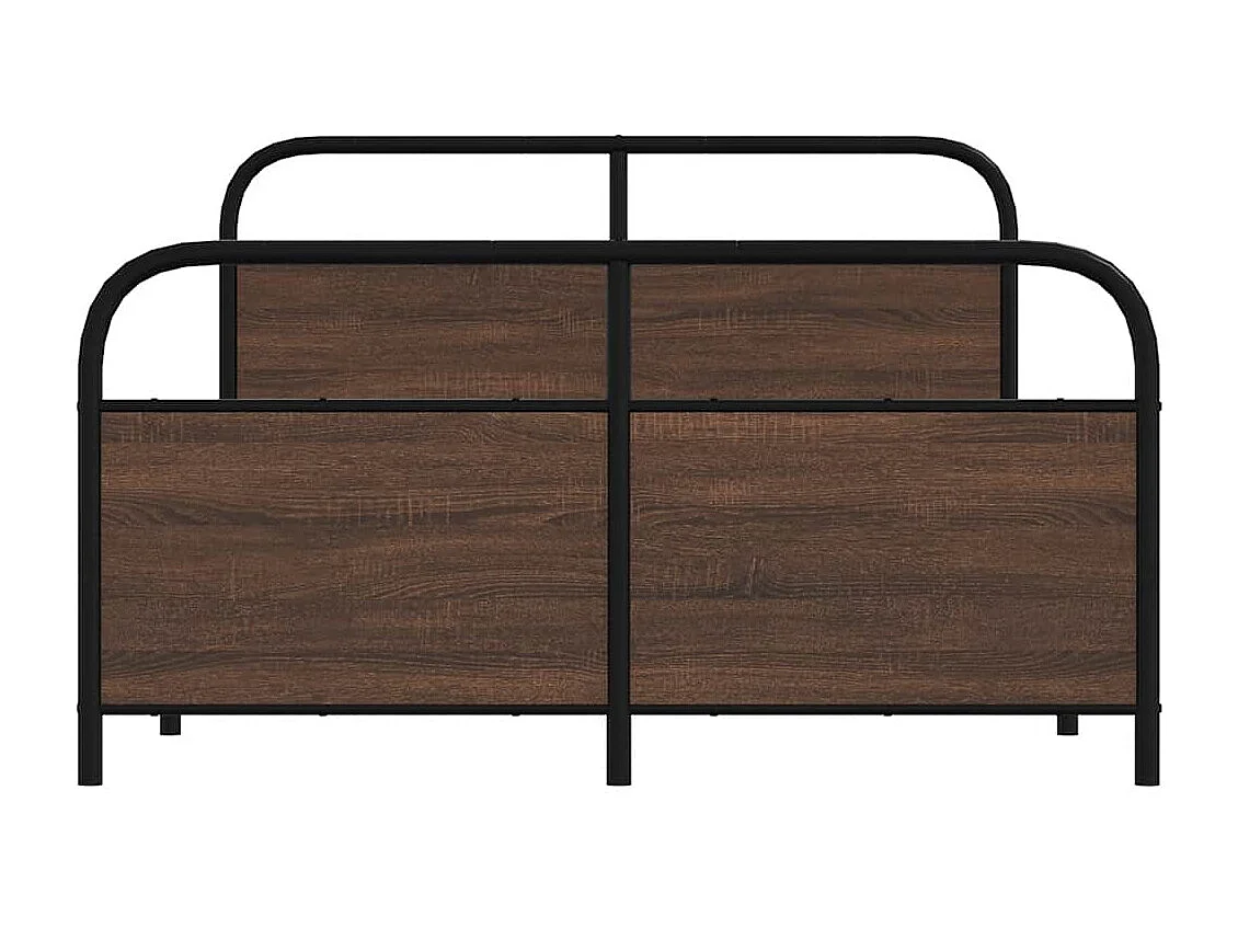 Estructura de cama sin colchón metal marrón roble 140x200 cm