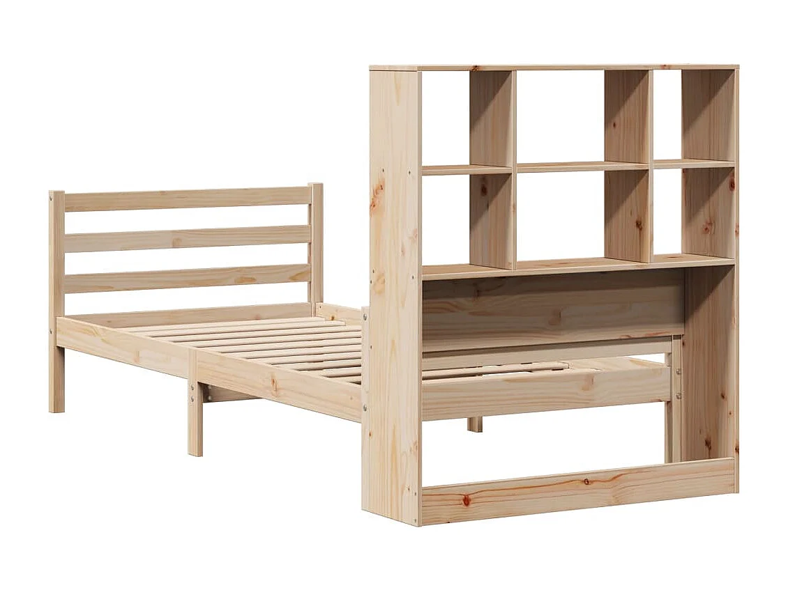 Cama com estante sem colchão 100x200 cm pinho maciço