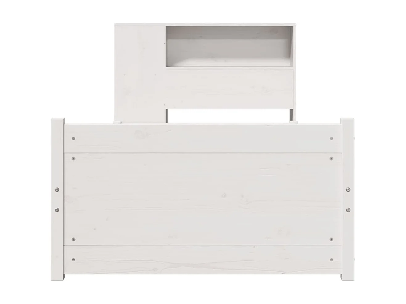Cama com estante sem colchão 90x200 cm pinho maciço branco