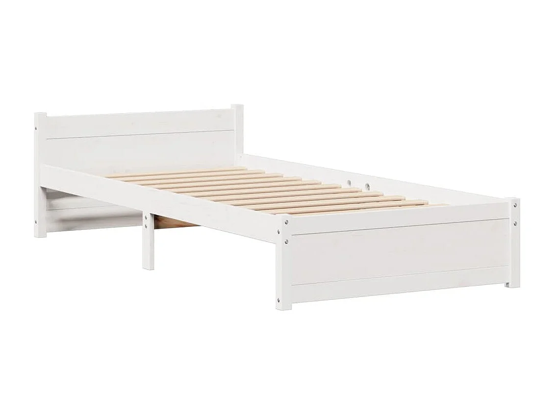 Cama com estante sem colchão 90x200 cm pinho maciço branco