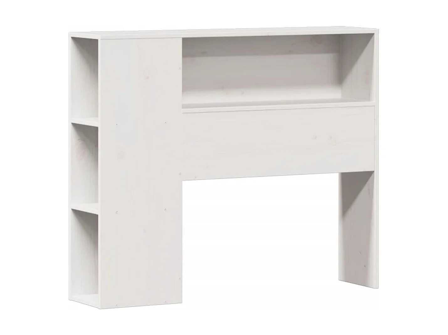 Lit bibliothèque sans matelas blanc 90x200cm bois de pin massif