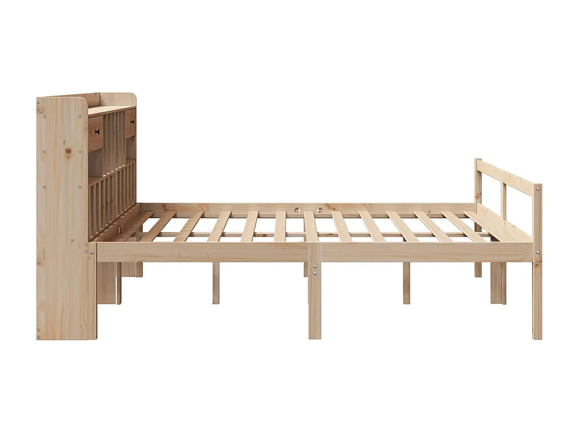 Cama con estantería sin colchón madera maciza de pino 180x200cm