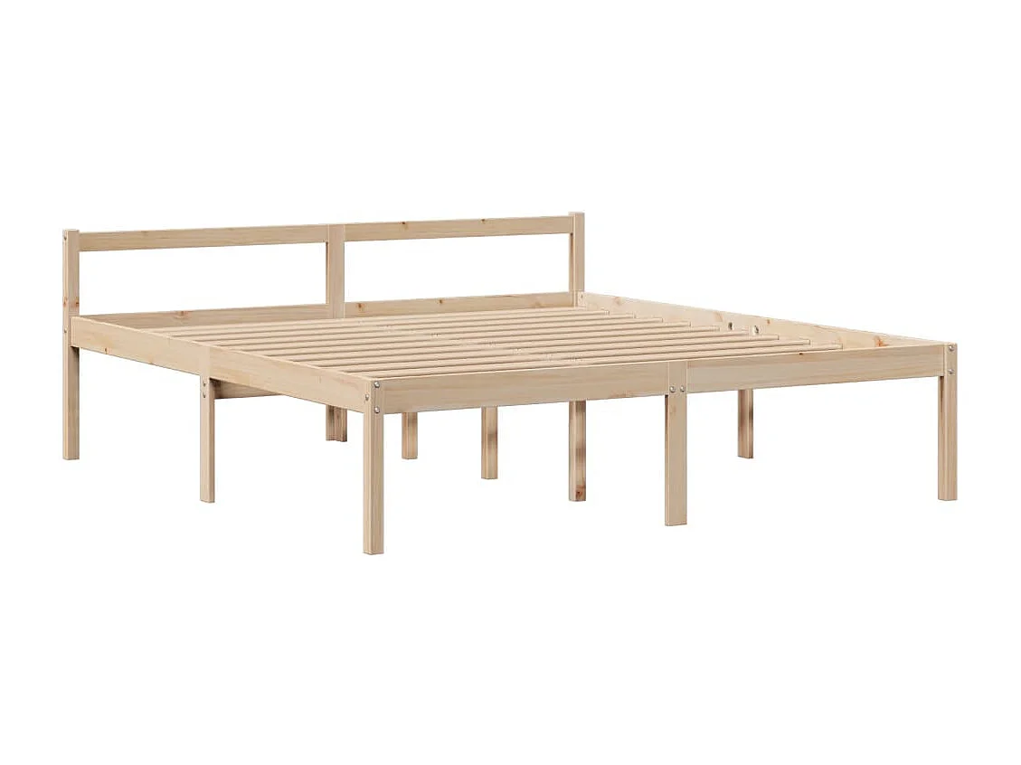 Cama con estantería sin colchón madera maciza de pino 180x200cm