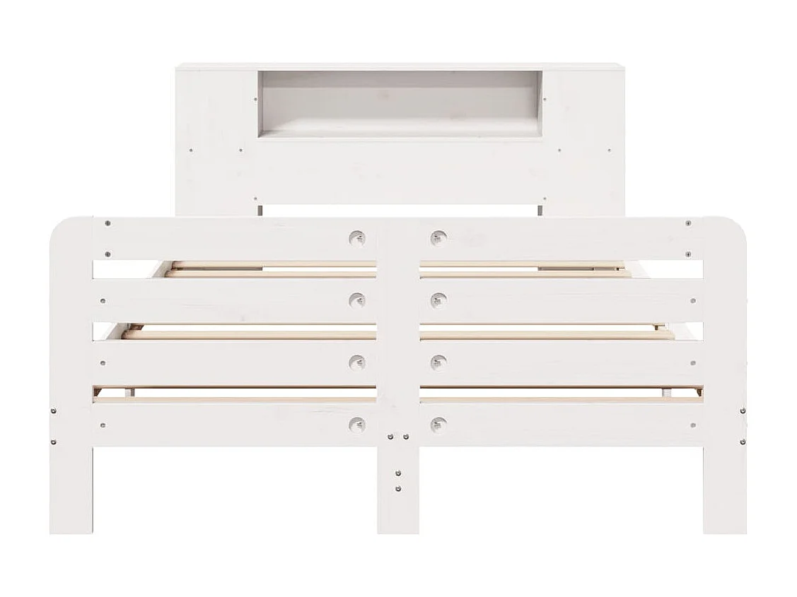 Cama sem colchão 135x190 cm madeira de pinho maciça branco