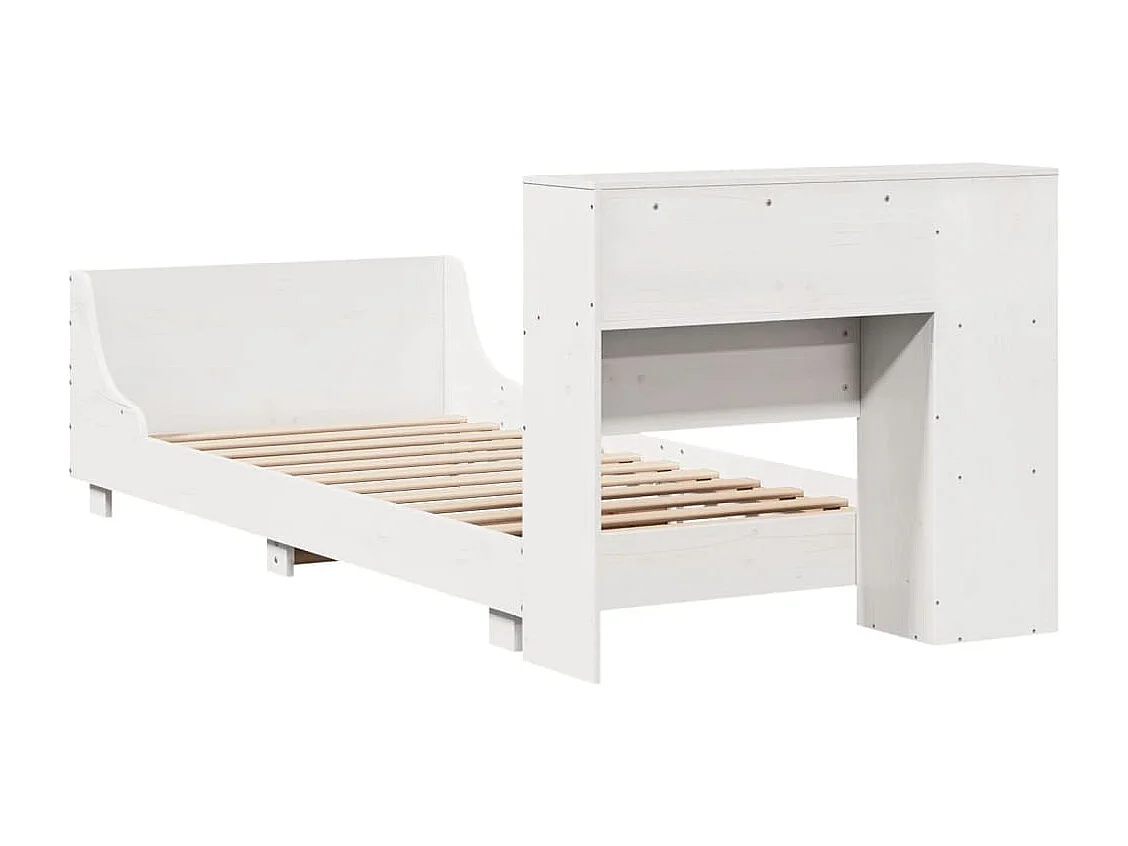 Estructura de cama sin colchón madera maciza blanca 75x190 cm
