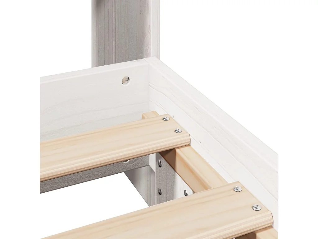 Estructura de cama sin colchón madera maciza blanca 75x190 cm