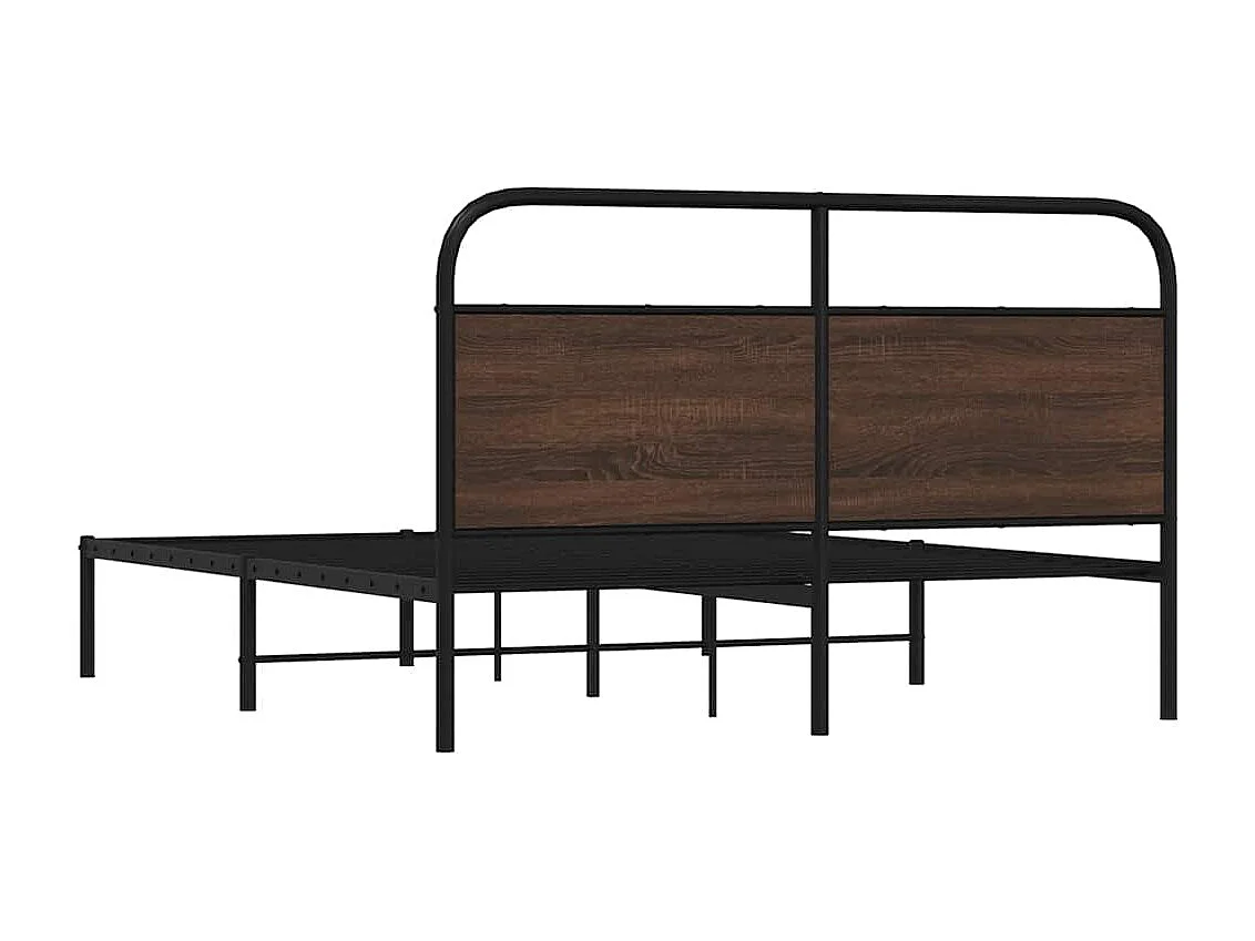 Estrutura cama s/ colchão derivados madeira carvalho castanho