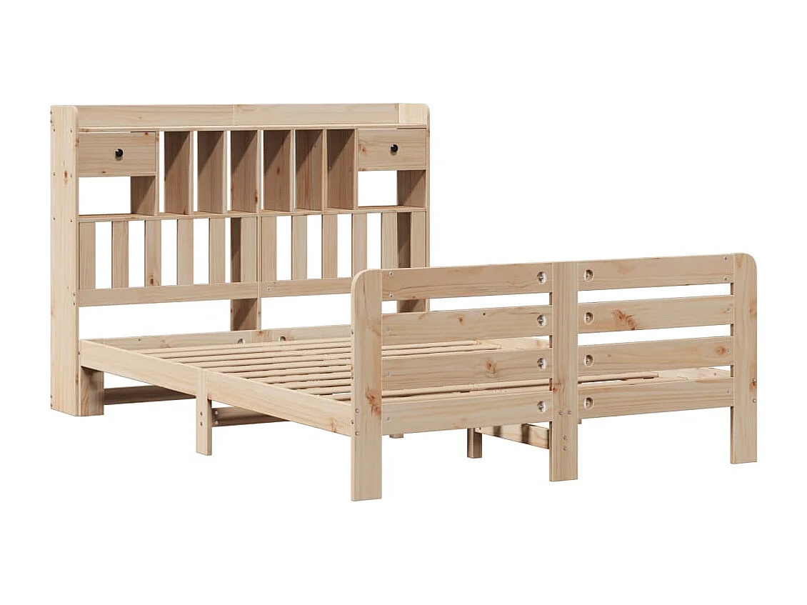 Cama com estante sem colchão 150x200 cm pinho maciço