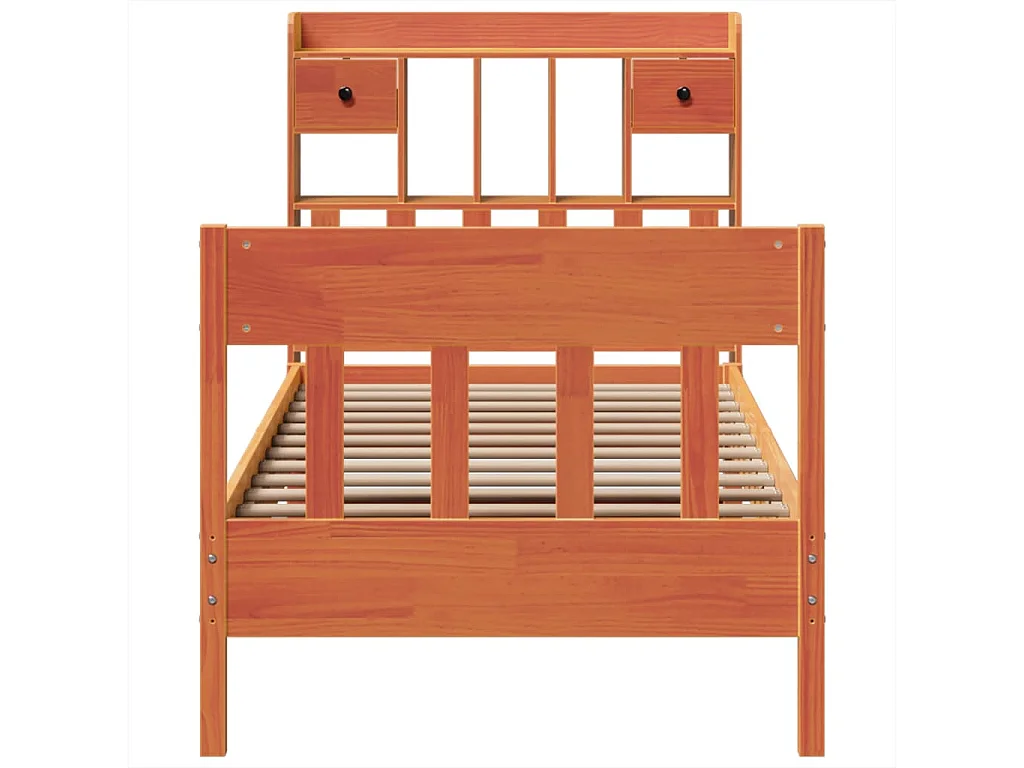 Cadre de lit sans matelas cire marron 100x200cm bois pin massif