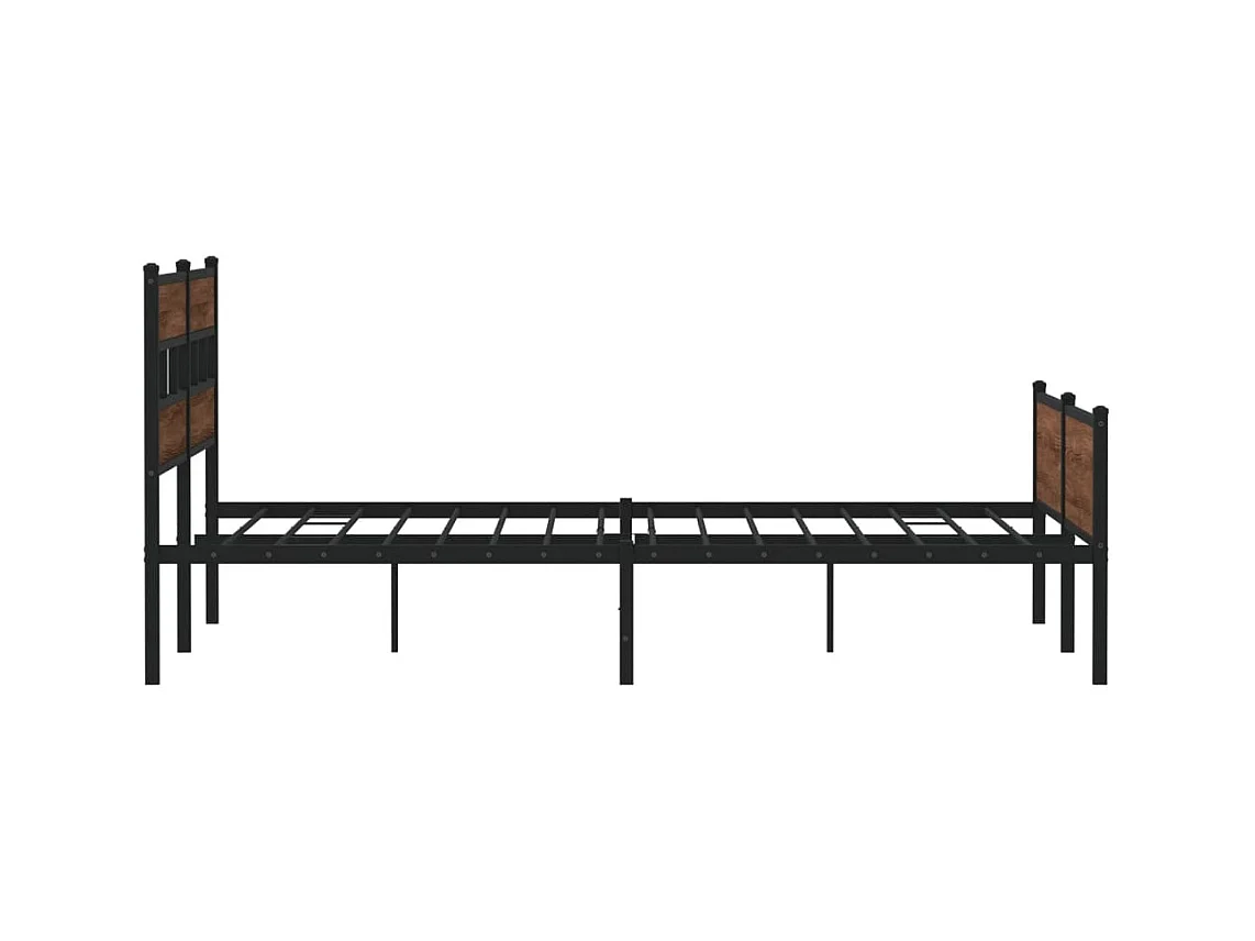 Cadre de lit en métal sans matelas chêne marron 193x203 cm