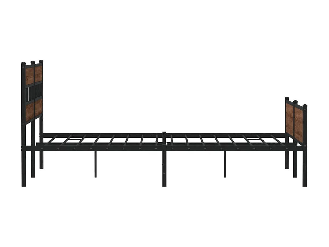 Estrutura cama sem colchão 193x203 cm metal carvalho castanho