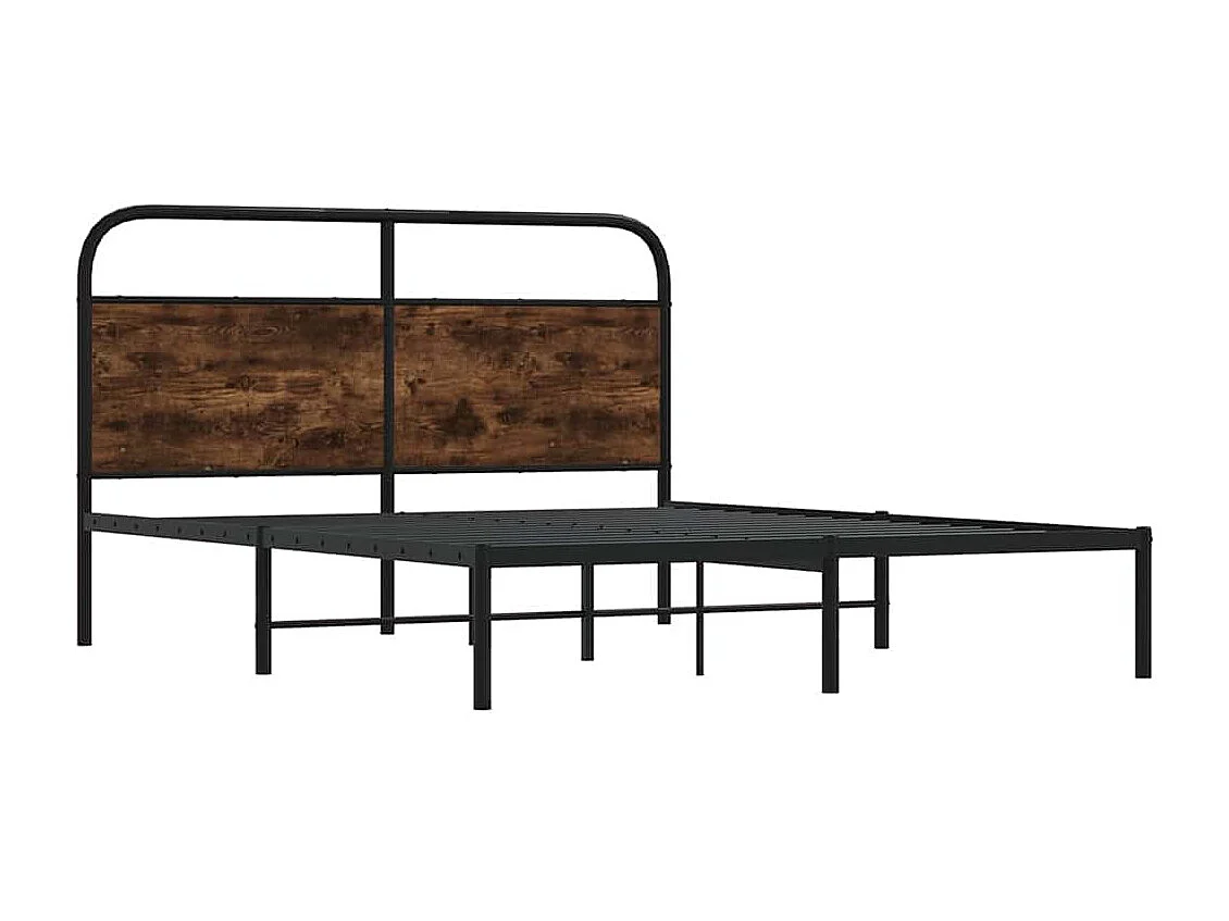 Cadre de lit sans matelas 150x200 cm chêne fumé bois ingénierie
