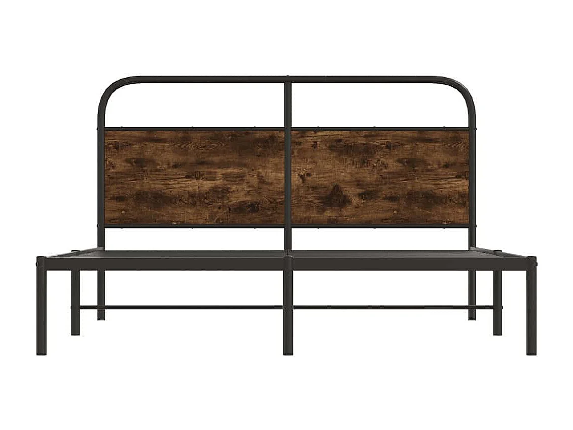 Cadre de lit sans matelas 150x200 cm chêne fumé bois ingénierie