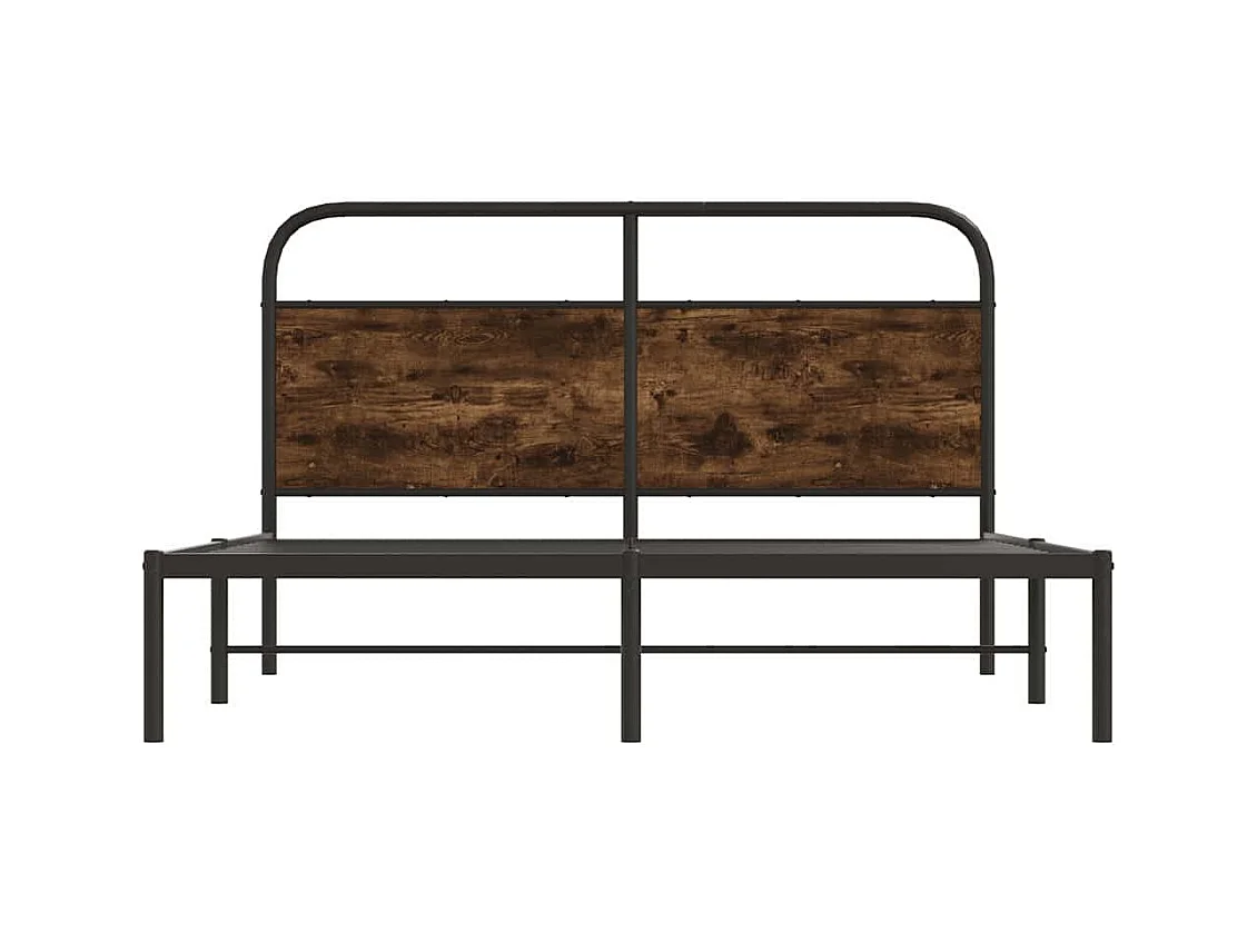 Estructura de cama sin colchón 150x200 cm madera roble ahumado