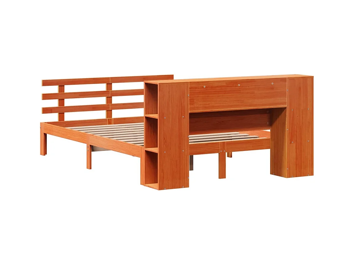 Cama com estante sem colchão 150x200 cm pinho maciço