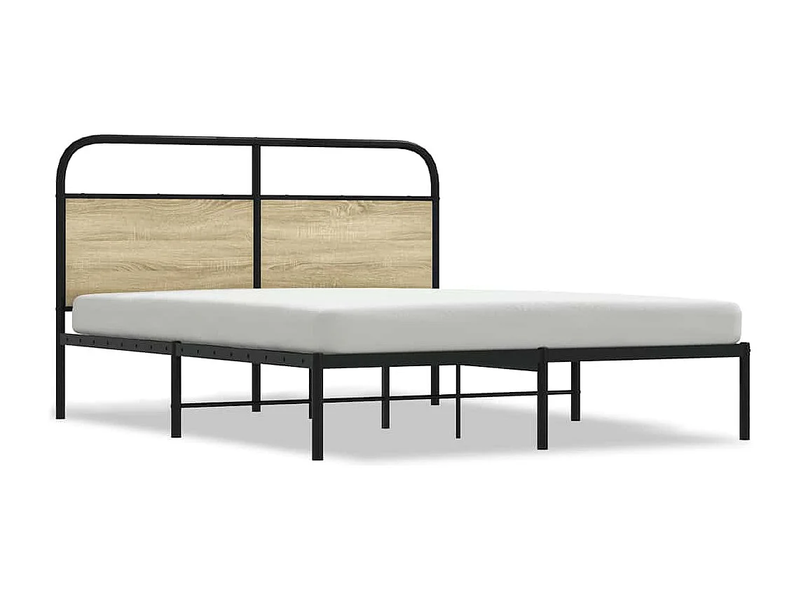Cadre de lit sans matelas 150x200 cm chêne sonoma