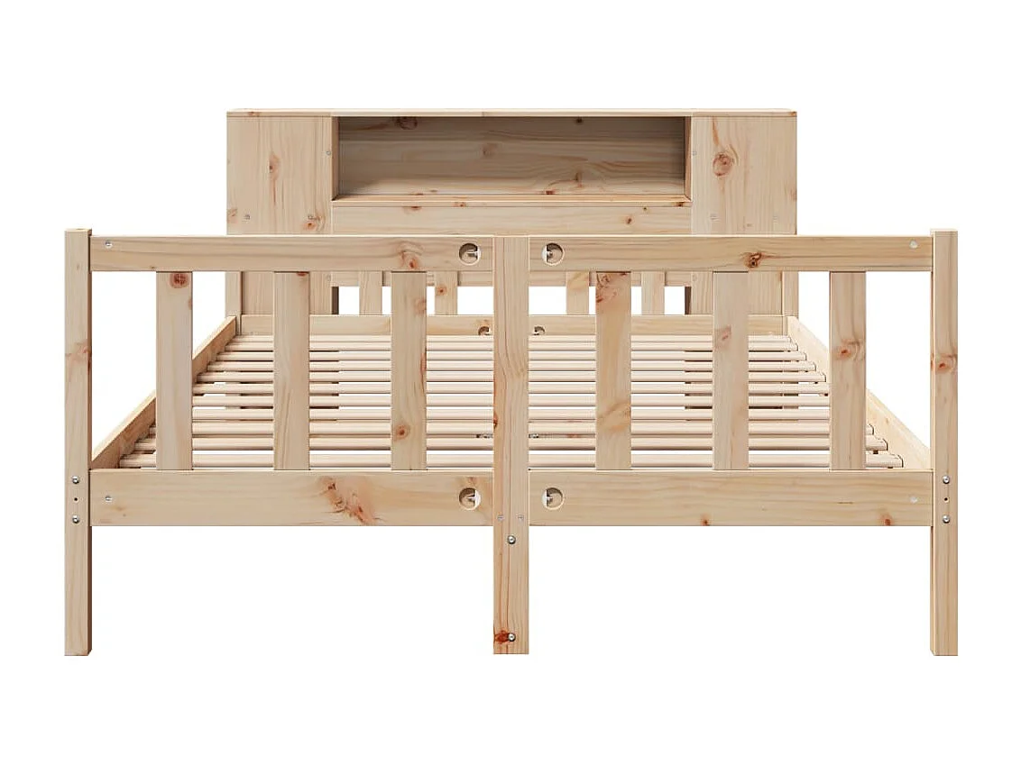 Cama con estantería sin colchón madera maciza de pino 160x200cm