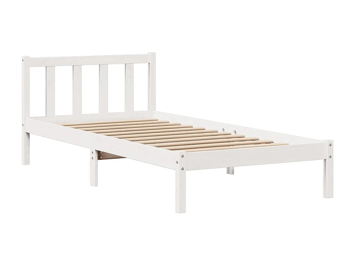 Cama com estante sem colchão 100x200 cm pinho maciço branco