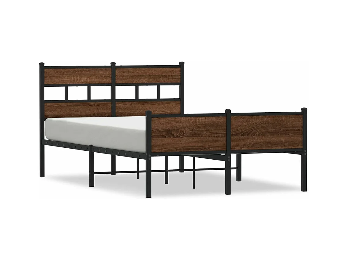 Estrutura cama s/ colchão derivados madeira carvalho castanho